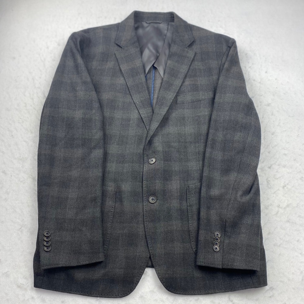 Rodd & Gunn Saint George Sport Coat XL Gray Olive Plaid Italian Blend Blazer